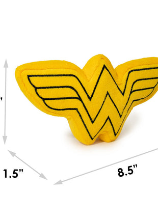 DTPT-WWBS Dog Toy Squeaky Plush - Wonder Woman Logo Icon Yellow Black
