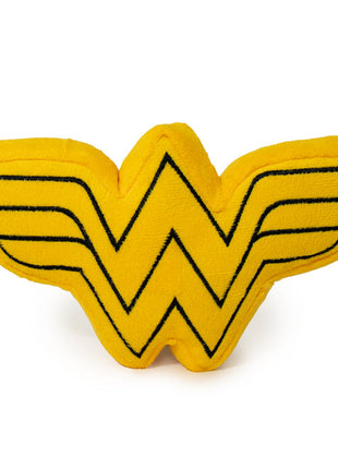 DTPT-WWBS Dog Toy Squeaky Plush - Wonder Woman Logo Icon Yellow Black
