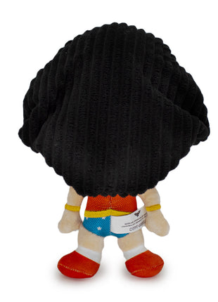 Dog Toy Squeaker Plush - Wonder Woman Full Body Standing Pose with Corduroy Hair