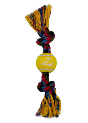 Dog Toy Tennis Ball Rope Toy - Star Wars C3-PO Face Yellow + Multi Color Rope