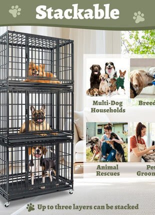 37" Stackable Heavy Duty Dog Kennel 371D04