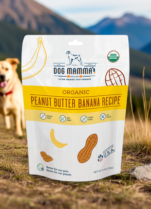 Dog Mamma's Organic Peanut Butter Banana Recipe - USDA Organic Certified Dog Treats