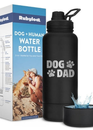 Dog + Human Water Bottle with Detachable Dog Bowl