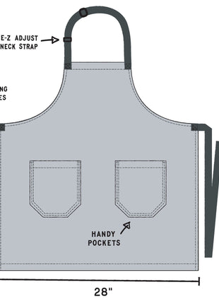 Dogs. Here To Remind You That Everything Is Exciting Funny Cooking and BBQ Apron Unisex 2 Pockets Adjustable Strap 100% Cotton | BlueQ at GetBullish