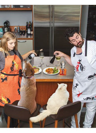 Dogs. Here To Remind You That Everything Is Exciting Funny Cooking and BBQ Apron Unisex 2 Pockets Adjustable Strap 100% Cotton | BlueQ at GetBullish