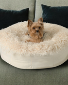 PupPouf™ Luxe Faux Fur Donut Dog Bed - Plush Sheep Ivory