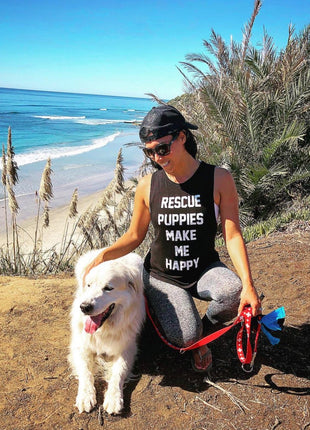 Rescue Puppies Make Me Happy Tank | Gift for Dog Moms
