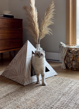 'Neutral Palm' Cardboard Cat Pyramid