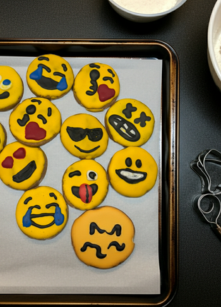 Emoji Peanut Butter Organic Dog Cookies