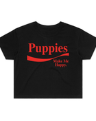 Enjoy Puppies Make Me Happy | Crop Tee | Red Font