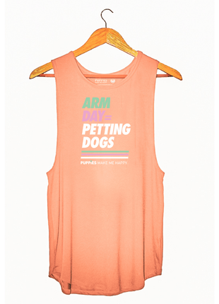 Arm Day = Petting Dogs Tank Top | Gift for Dog Lovers & Dog Moms Made in USA
