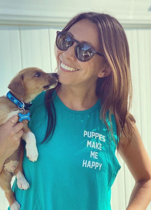 Puppies Make Me Happy Motto Crop Top | Present for Dog Lovers