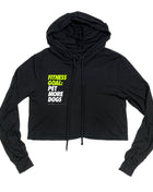 Fitness Goals: Pet More Dogs Crop Hoodie | Gift for Dog Moms | Printed in USA