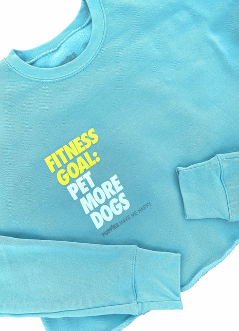 Fitness Goal Pet More Dogs | Women's Cropped Sweatshirt