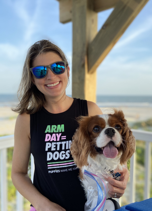 Arm Day = Petting Dogs Tank Top | Gift for Dog Lovers & Dog Moms
