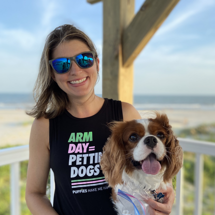 Arm Day = Petting Dogs Tank Top | Gift for Dog Lovers & Dog Moms