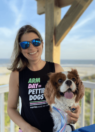 Arm Day = Petting Dogs Tank Top | Gift for Dog Lovers & Dog Moms