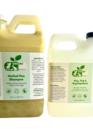 FLEA-X KIT: Flea Shampoo, Flea Tick Bug Repellent