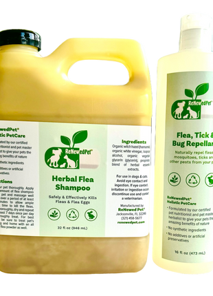 FLEA-X KIT: Flea Shampoo, Flea Tick Bug Repellent