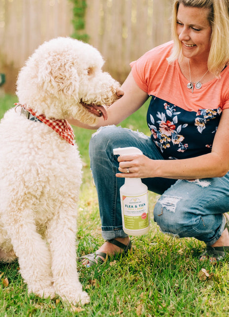 Flea & Tick Spray for Pets + Home with Natural Essential Oils