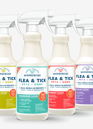 Flea & Tick Spray for Pets + Home with Natural Essential Oils
