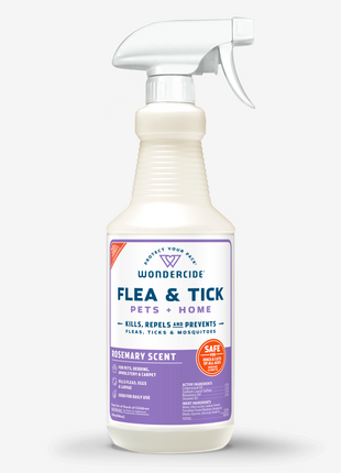Flea & Tick Spray for Pets + Home with Natural Essential Oils