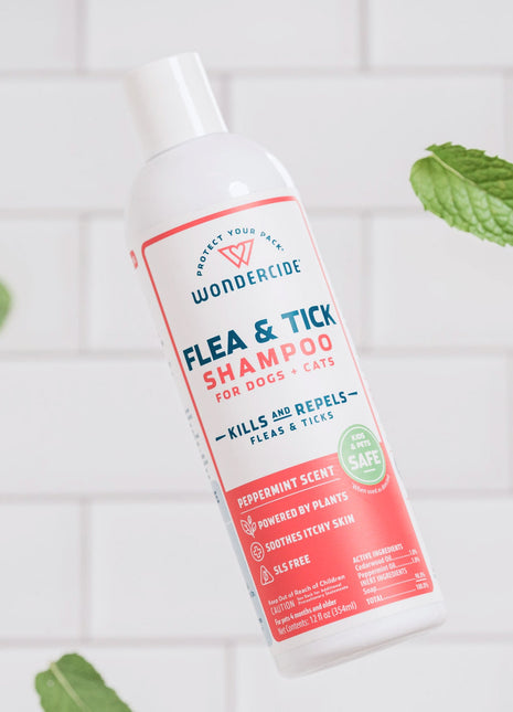 Flea & Tick Shampoo for Dogs + Cats with Natural Essential Oils