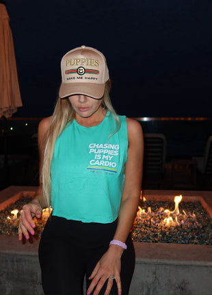Chasing Puppies is My Cardio | Crop Tank | Fitness & Dog Lovers