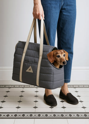 Nooee Pet Finn Carrier – Lightweight Quilted Dog Carrier with Easy-Care Cushion