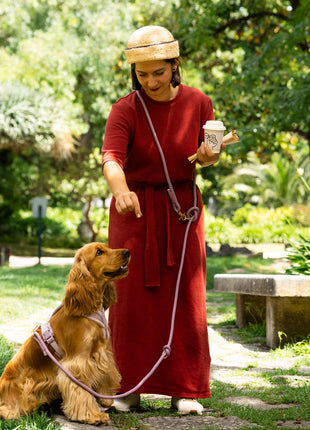'Bordeaux' - Hands Free Braided Leash
