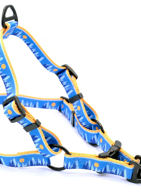 Outdoor Style Frozen Forest Nylon Step In Dog Harness