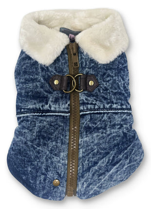 Furry Runner Coat Denim
