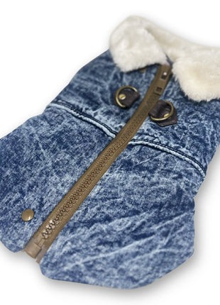 Furry Runner Coat Denim