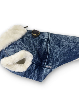 Furry Runner Coat Denim