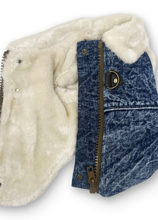 Furry Runner Coat Denim