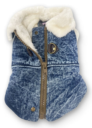 Furry Runner Coat Denim