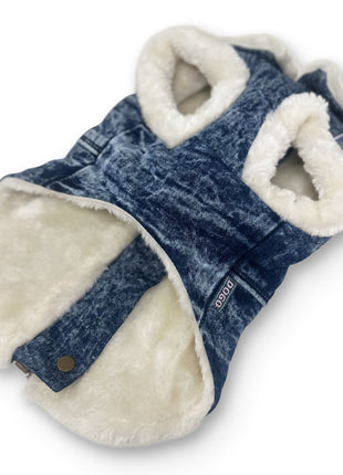 Furry Runner Coat Denim