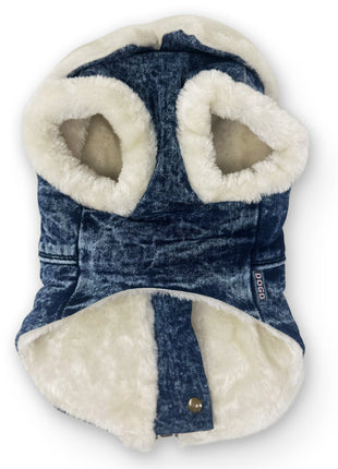 Furry Runner Coat Denim