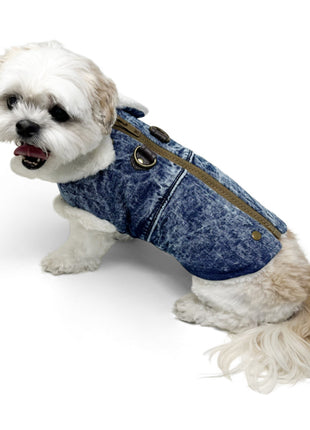 Furry Runner Coat Denim