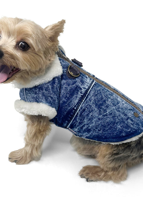 Furry Runner Coat Denim