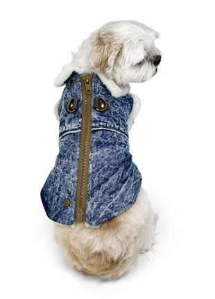 Furry Runner Coat Denim
