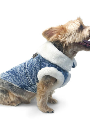 Furry Runner Coat Denim