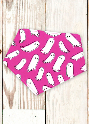 "Fuchsia Ghosts" Halloween Dog Bandana