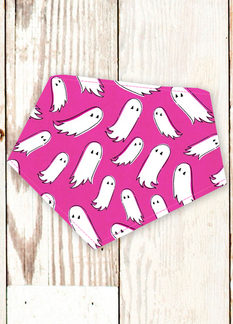 "Fuchsia Ghosts" Halloween Dog Bandana