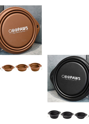 GOOPAWS 2 Pack Silicone Non-Skid Travel Dog and Cat Bowl - Pup List