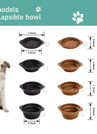 GOOPAWS 2 Pack Silicone Non-Skid Travel Dog and Cat Bowl - Pup List