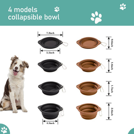 GOOPAWS 2 Pack Silicone Non-Skid Travel Dog and Cat Bowl - Pup List