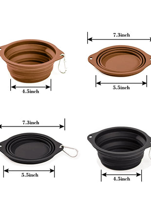 GOOPAWS 2 Pack Silicone Non-Skid Travel Dog and Cat Bowl - Pup List