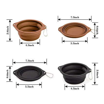 GOOPAWS 2 Pack Silicone Non-Skid Travel Dog and Cat Bowl - Pup List