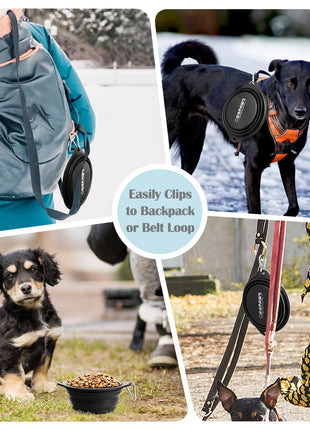 GOOPAWS 2 Pack Silicone Non-Skid Travel Dog and Cat Bowl - Pup List